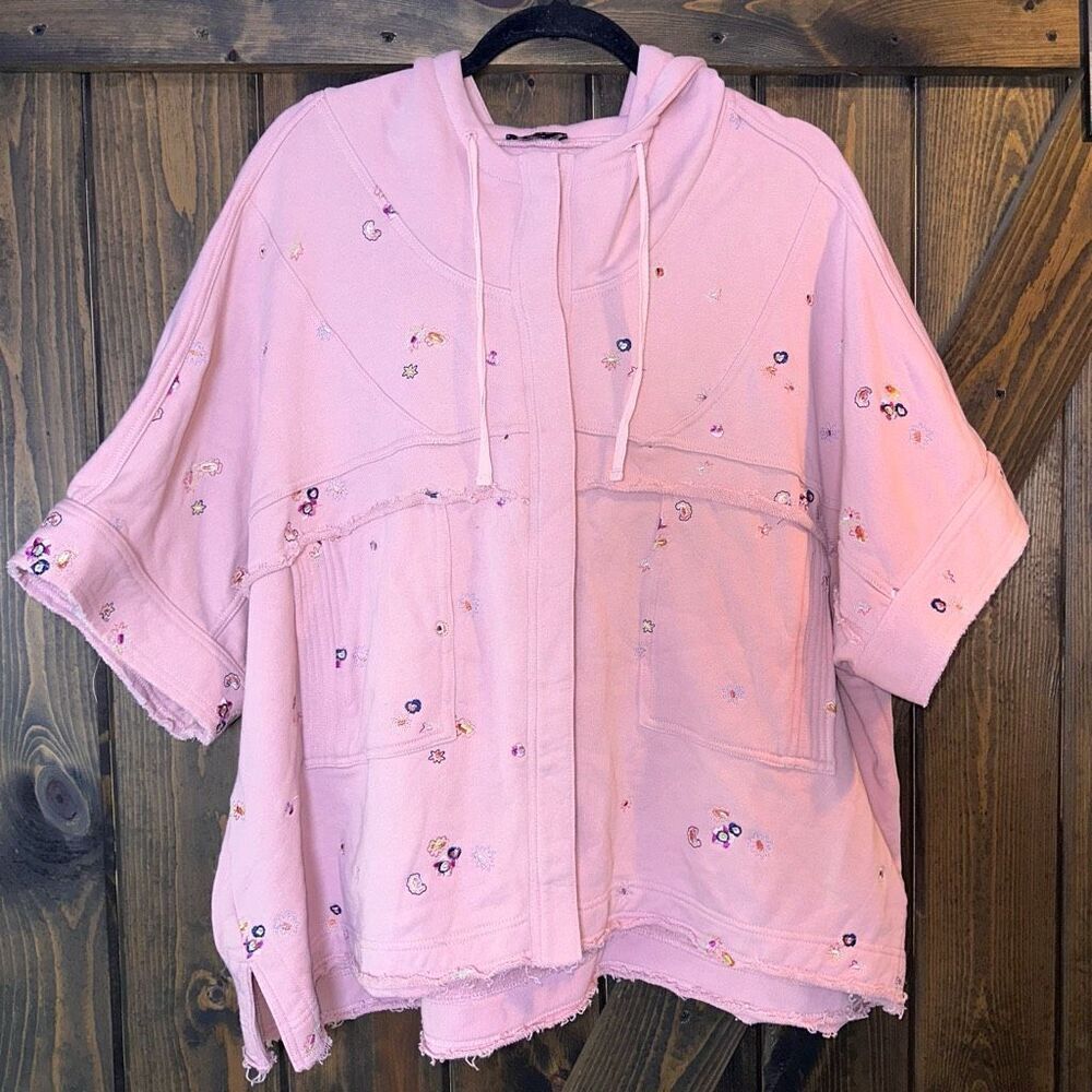 Fate Embroidered Hoodied Button Up Sweater Shirt